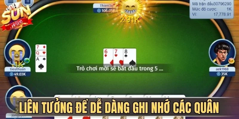 5 Bí Kíp Mẹo Nhớ Bài Tiến Lên Miền Nam Bất Bại Cùng Sunwin 4 Sunwin Liên tưởng để dễ dàng ghi nhớ các quân